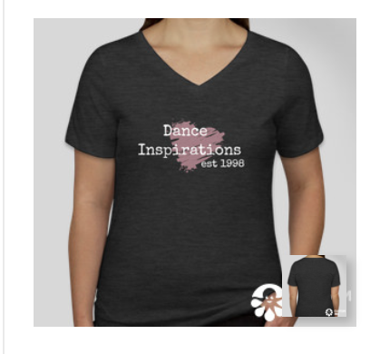 Dance Inspirations women's cut dark grey v-neck